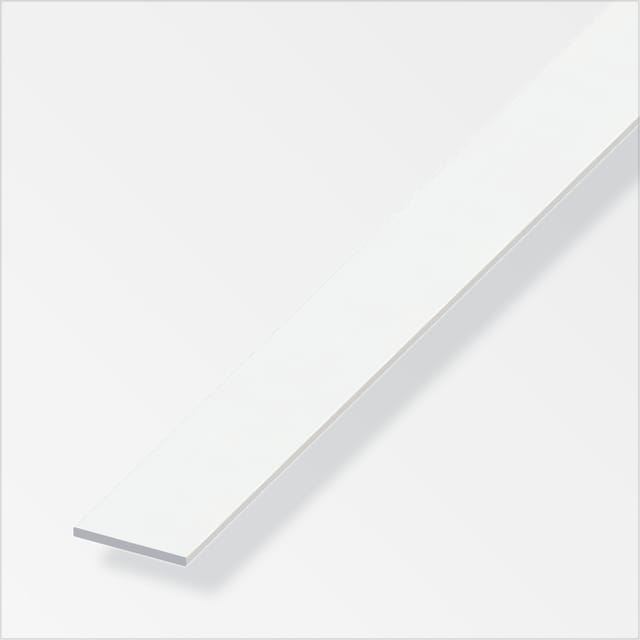 alfer Flachstange Aluminium 1 m x 20 × 2 mm pulverbeschichtet verkehrsweiß