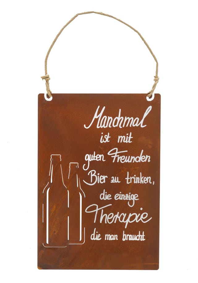 Badeko Dekotafel Therapie 35 cm rostbraun