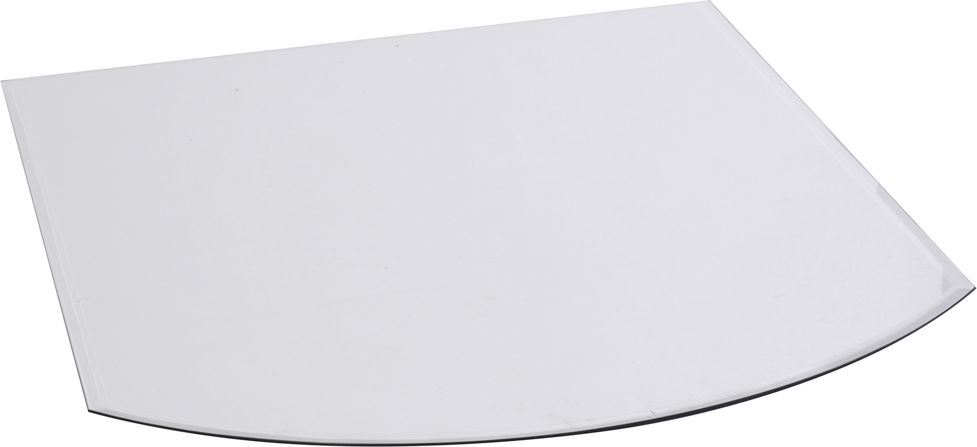 FireFix Glasbodenplatte mit Facette 100 x 120 cm segmentbogen klarglas
