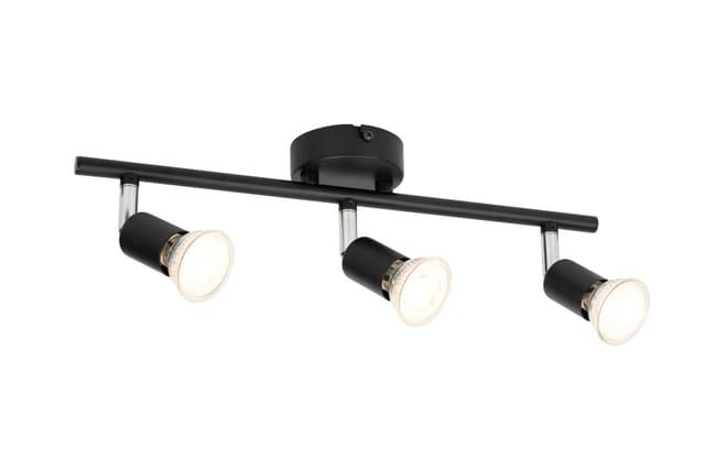 Mylight LED Deckenstrahler 3er Spot 38 x 16 cm schwarz warmweiß