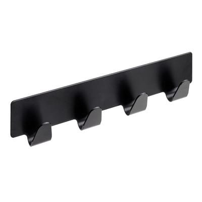 Hettich Hakenleiste Edelstahl 4-reihig 16 x 3,1 cm selbstklebend schwarz