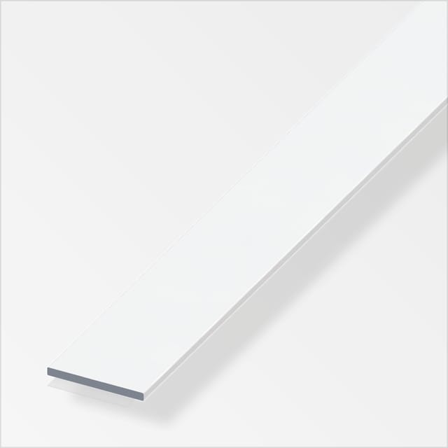 alfer Flachstange PVC 1 m x 20 × 3 mm reinweiß