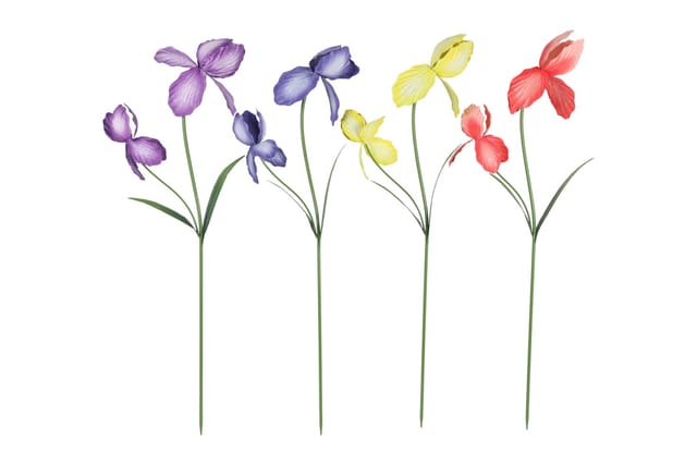 Flamingo Gartenstecker Iris Metall 27 x 96 cm mehrfarbig