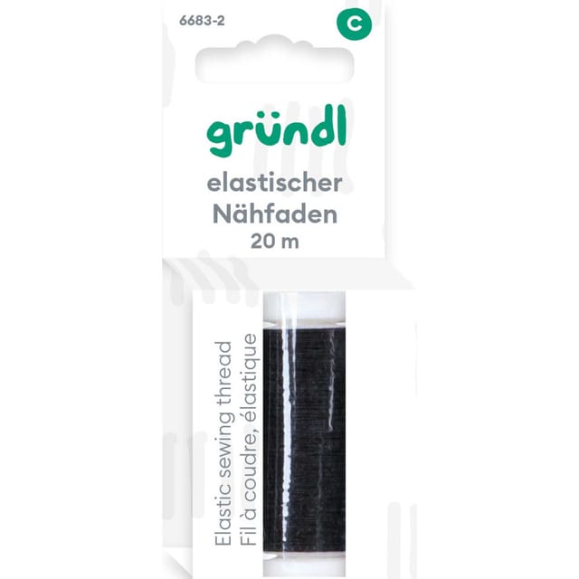 Gründl Elastischer Nähfaden schwarz 20 m