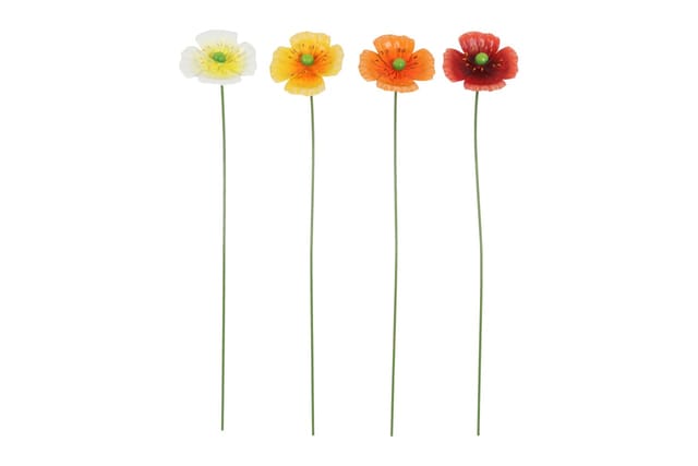 Flamingo Gartenstecker Papaver Metall 10 x 60 cm mehrfarbig