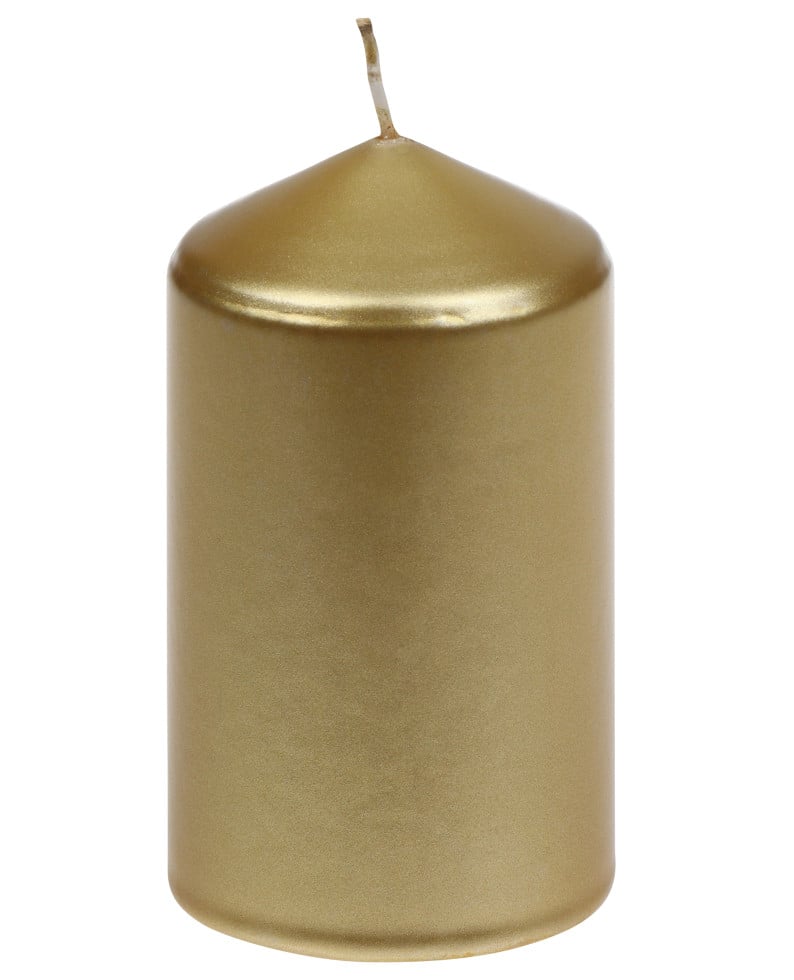 Steinhart Stumpenkerze Edelglanz Ø 5,7 x 10 cm gold