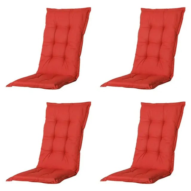 Madison Hochlehner-Auflage Basic rot 123 x 50 cm 4er-Set