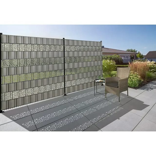 Floraworld Sichtschutzstreifen Dekor Diamant 201,5 x 19 cm grau - 5 Stk.