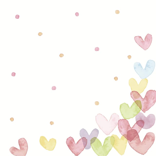 Duni Servietten Hearts Pastel 24 x 24 cm - 20er Pack