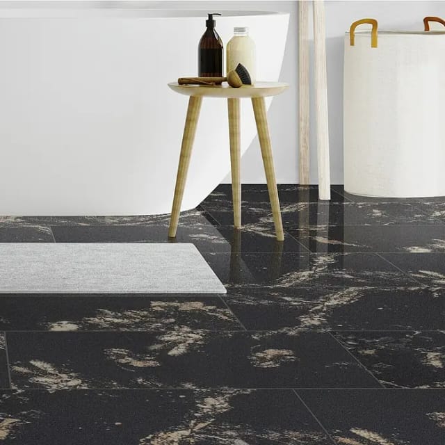 Bodenfliese Feinsteinzeug Opium 30 x 60 schwarz