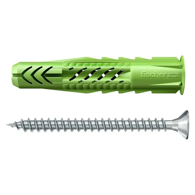Fischer Universaldübel UX Green RS 6 x 60 mm mit Rand und Schraube - 10 Stück
