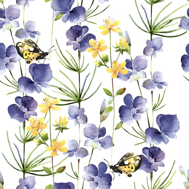 Duni Servietten Blue Blossoms 33 x 33 cm - 20er Pack
