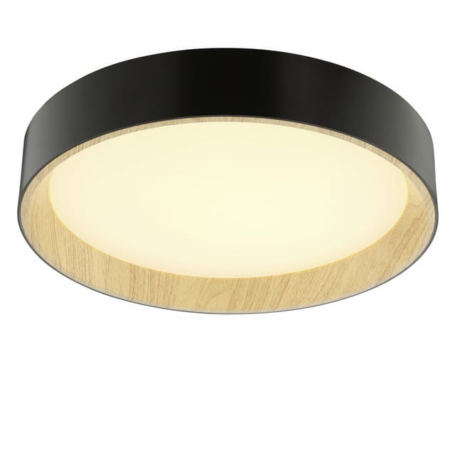 Brilliant LED Deckenleuchte Larios Ø 39 x 7,7 cm warmweiß-kaltweiß holz schwarz