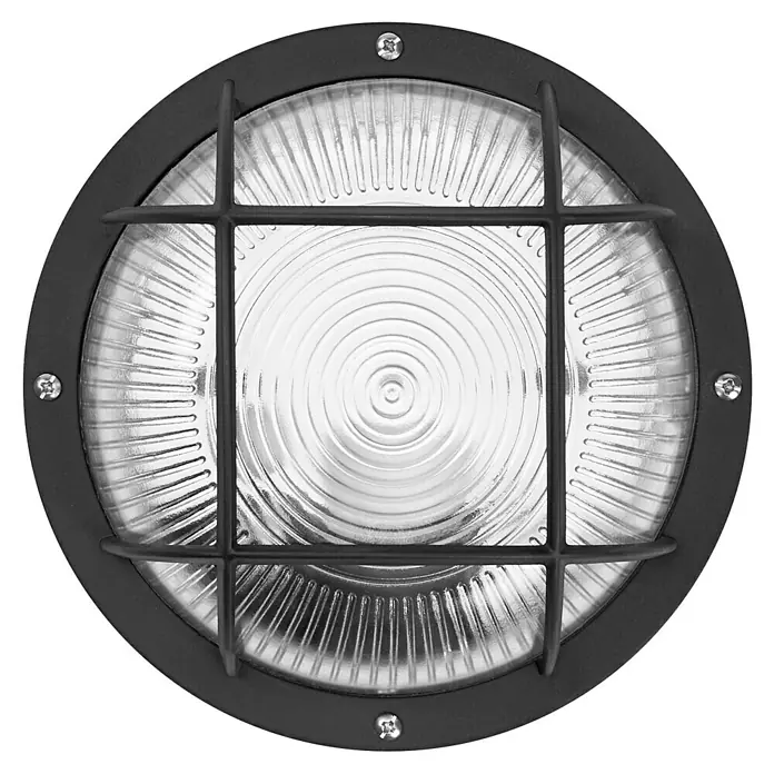 Osram LED Wandleuchte Bulkhead Essential Round E27 schwarz