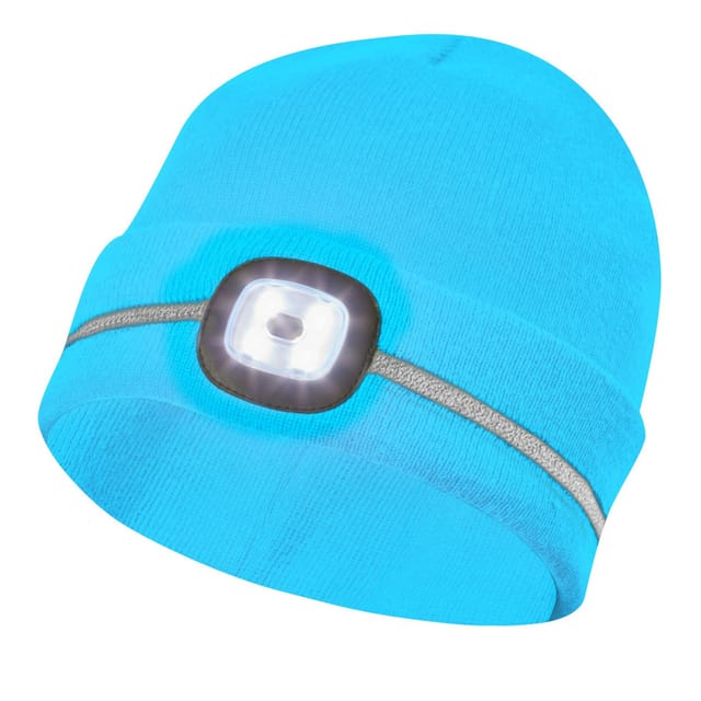 Gebol Mütze Beanie LED Kinder mit Reflektionsstreifen blau