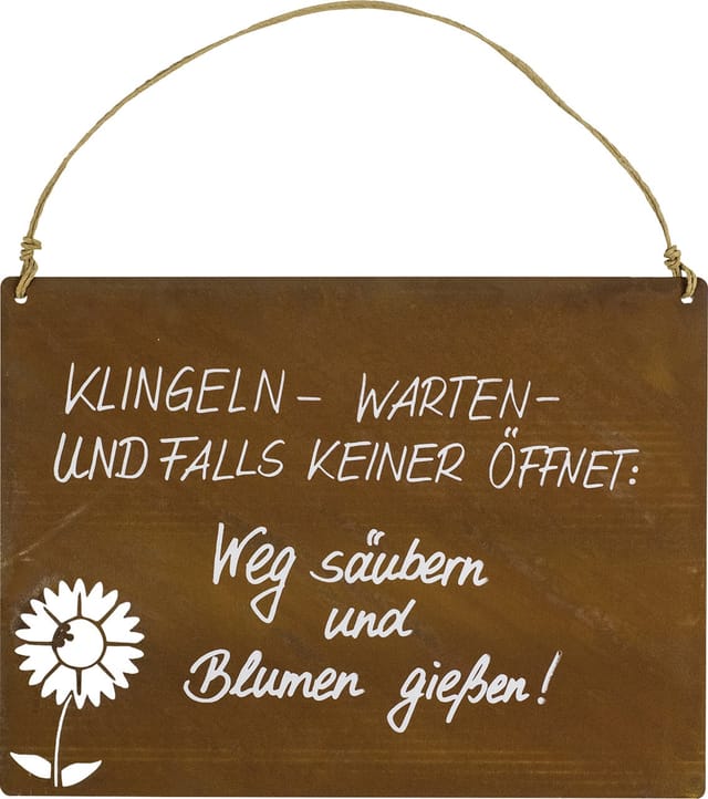 Badeko Dekotafel Blume 34 cm rostbraun