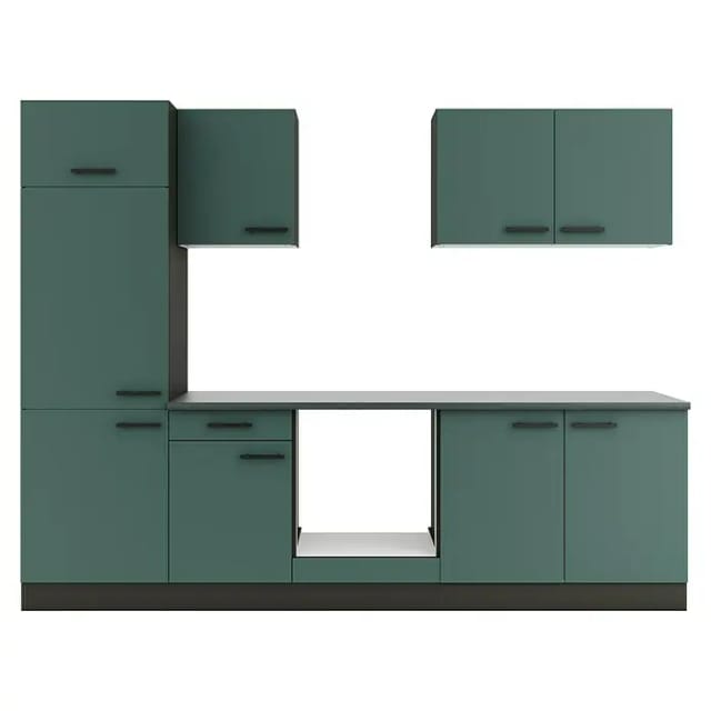 Optifit Küchenzeile Verona 405 ohne Geräte steingrün 270 cm