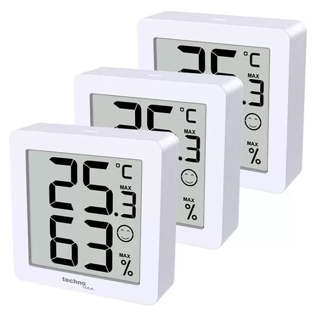 technoline Thermo-Hygrometer WS9425 3er Set weiß