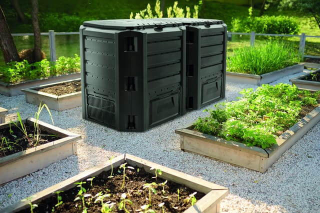 Prosperplast Doppelkomposter 800L, Compogreen schwarz