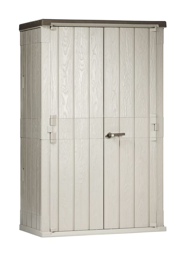 Geräteschrank 130 x 76 x 206,2 cm, grau / braun
