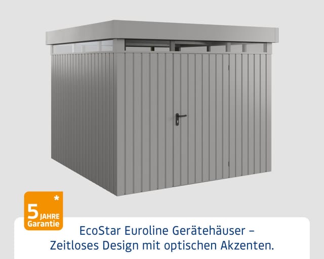EcoStar Metallgerätehaus Euroline EFD10 LB graualuminium 262 x 262 cm 1-flg.