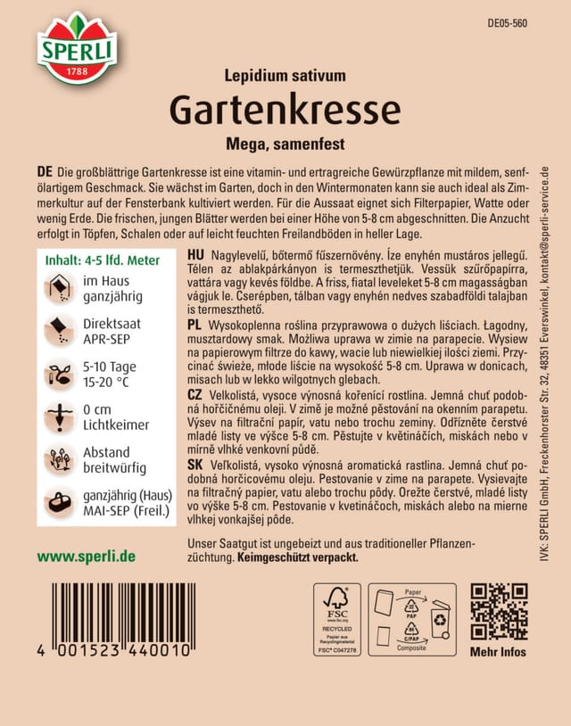 Sperli Gartenkresse Mega