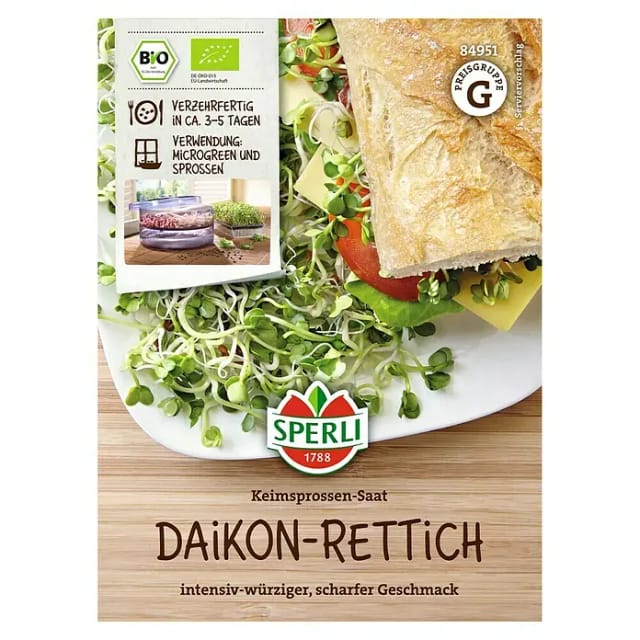 Sperli BIO Keimsprossen-Saat Daikon-Rettich