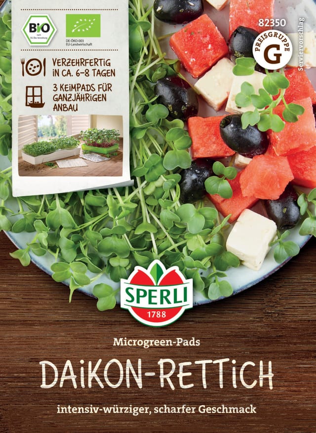 Sperli BIO Microgreen-Pads Daikon-Rettich