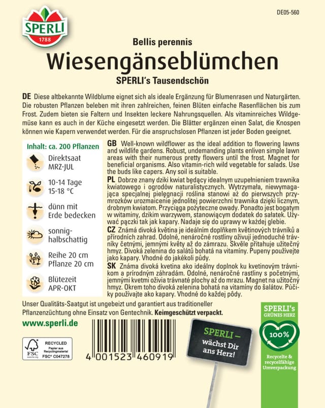 Sperli Wiesengänseblümchen SPERLI's Tausendschön