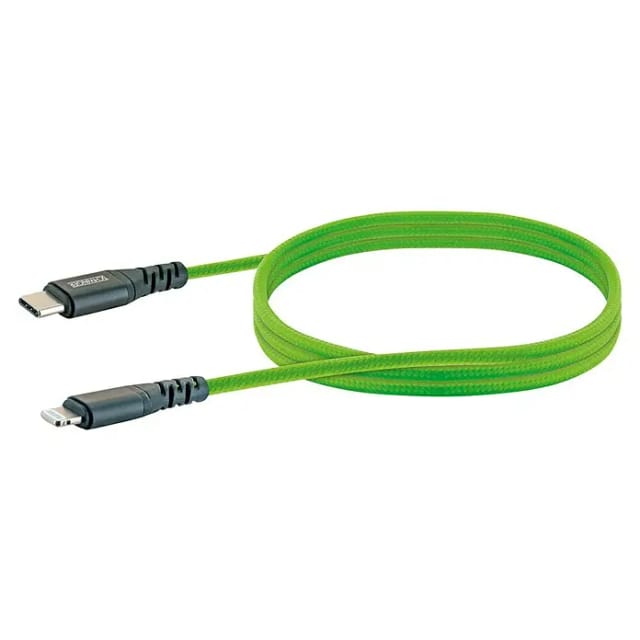 Schwaiger Sync und Ladekabel 1,2 m Apple Lightning giftgrün