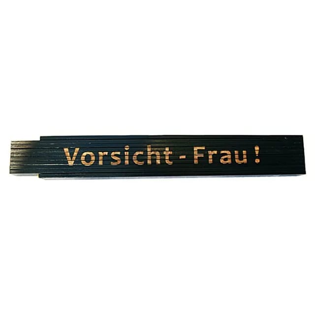 Zollstock Vorsicht - Frau! 2 m schwarz