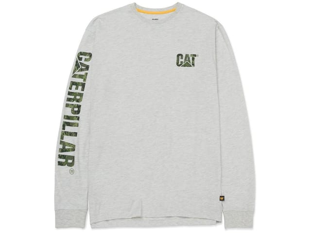 CAT Langarmshirt Banner Größe M cream