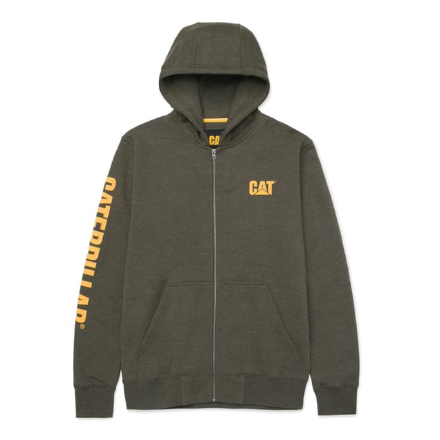 CAT Zip Hoodie Banner Größe M oliv