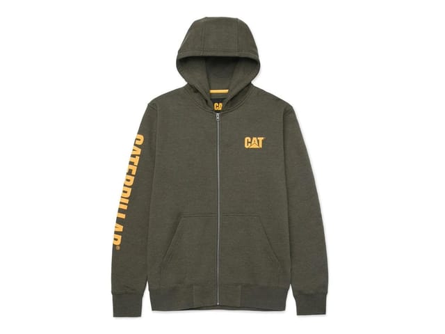 CAT Zip Hoodie Banner Größe XXL oliv