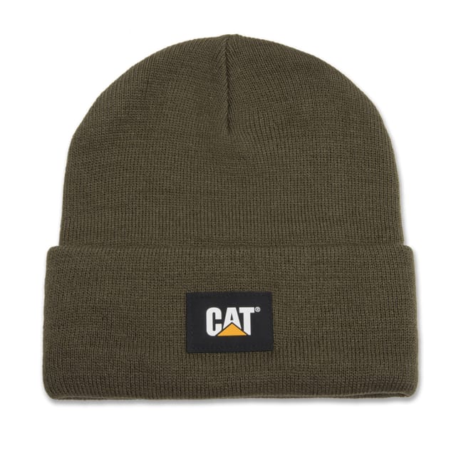 CAT Strickmütze Label Cuff oliv