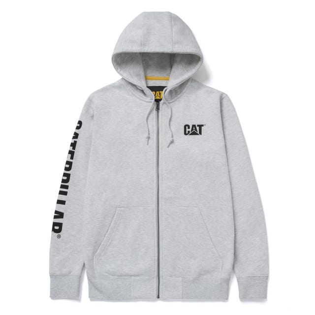 CAT Zip Hoodie Banner Größe XL grau