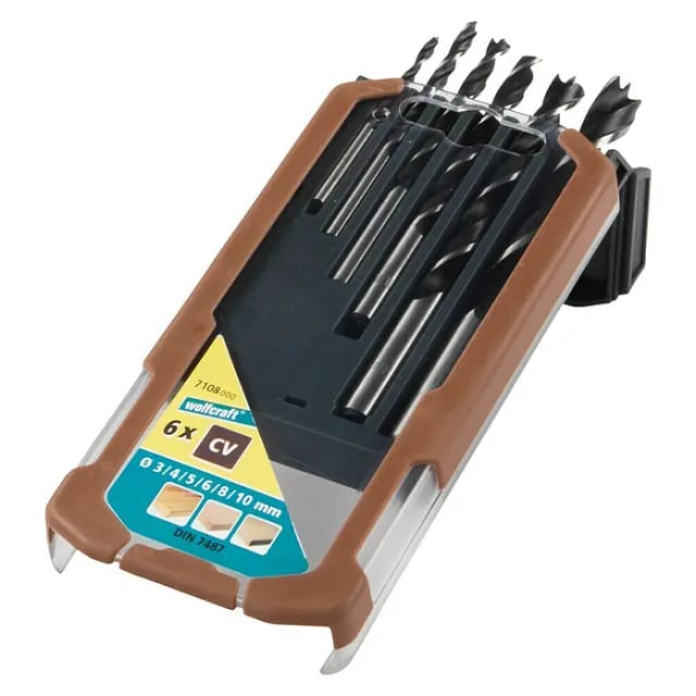 Wolfcraft Holzspiralbohrer-Set CV 7108000 Ø 3 - 10 mm 6-teilig Rundschaft