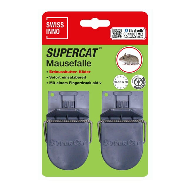Swissinno Mausefalle SuperCat inkl. Erdnussbutter-Köder 4 Stück
