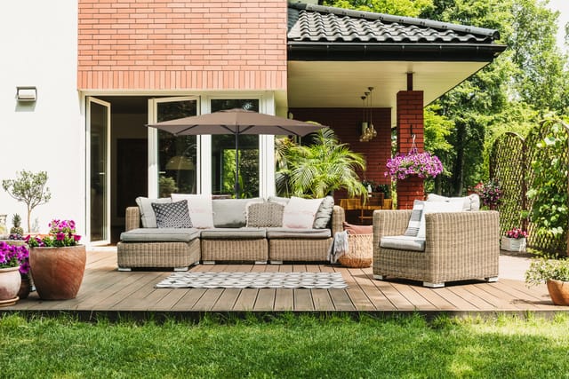 Primaster Sonnenschirm Florenz taupe 140 x 210 cm