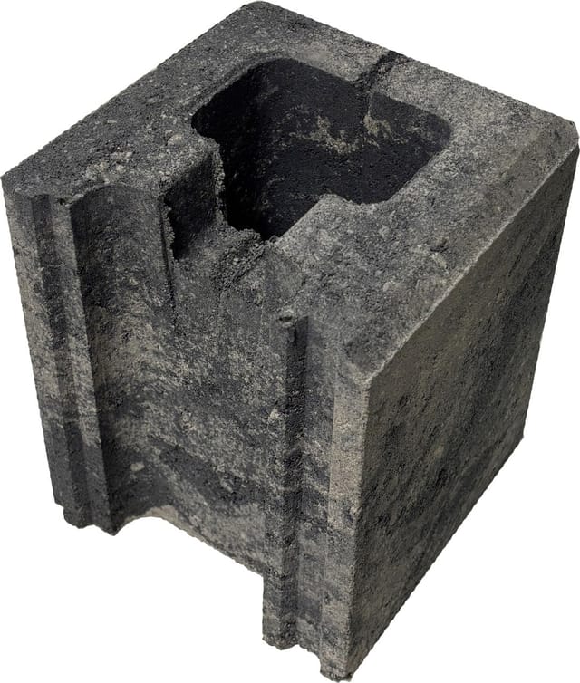 Schalungsstein Eckelement 17,5 x 20 x 17,5 cm grau-anthrazit nuanciert