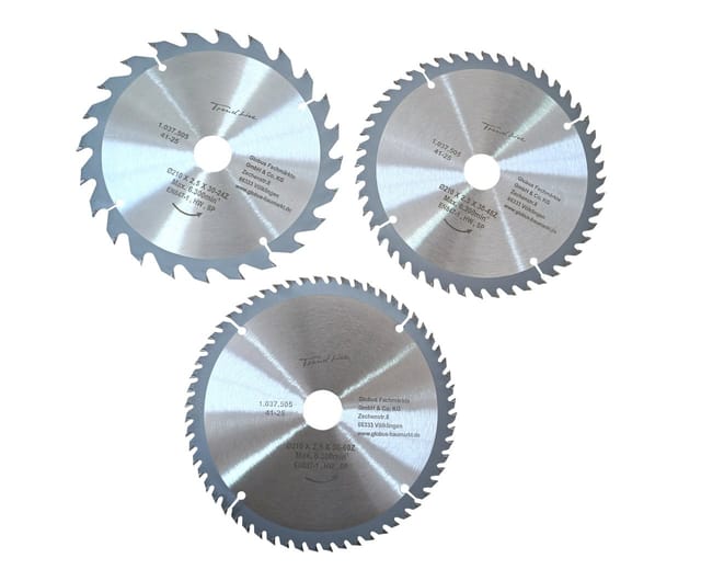 TrendLine Kreissägeblatt-Set Ø 210 mm Bohrung Ø 30 mm 3-teilig