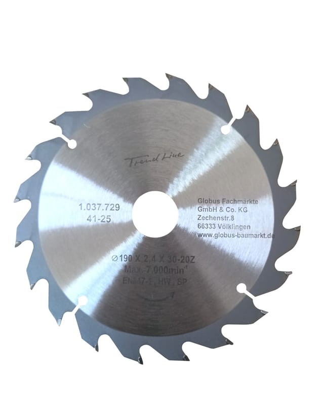TrendLine Kreissägeblatt Ø 190 mm Bohrung Ø 30 mm