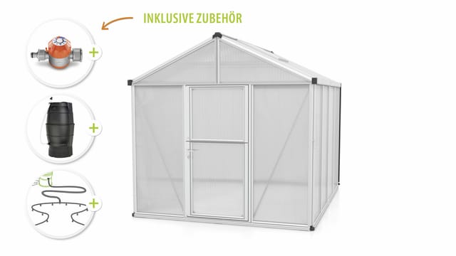 Vitavia Gewächshaus-Set Zeus 8100 HKP 10 mm alu 266 x 324 cm