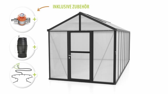 Vitavia Gewächshaus-Set Zeus 15700 HKP 10 mm schwarz 266 x 621 cm