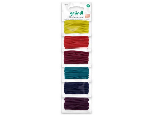 Gründl Bastelschnur elastisch 6 Farben