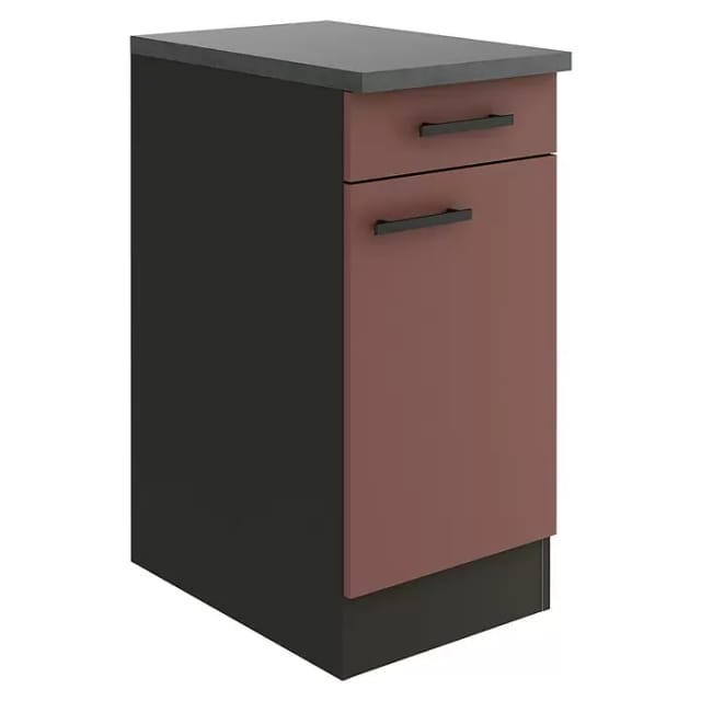 Optifit Unterschrank Nizza 407 rostrot/anthrazit matt 40 cm