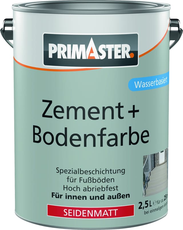Primaster Zement und Bodenfarbe 2,5 L steingrau