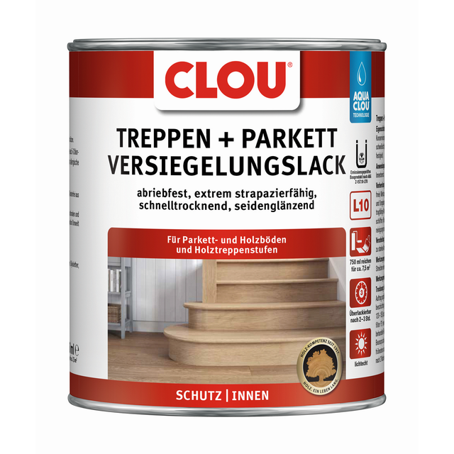 Aqua Clou Treppen- & Parkettlack 750 ml seidenglänzend