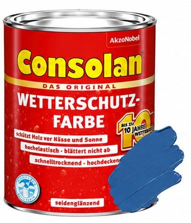 Consolan Wetterschutz-Farbe 0,75 L sommerblau