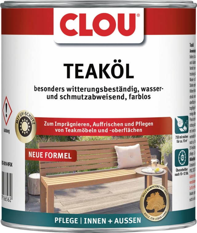Clou Teaköl 750 ml farblos
